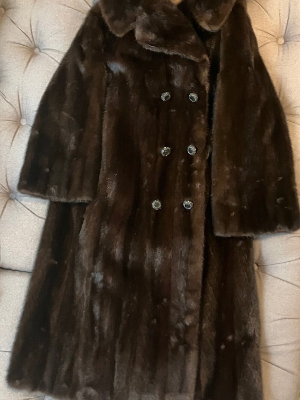 Double breasted Real Mink Coat